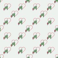 Heart and Candlestick Chart Investment Analysis colored seamless pattern vector