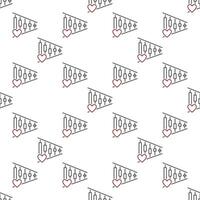 Heart with Chart Financial Analysis seamless pattern in thin line style vector