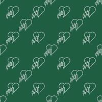 Heart and Candlestick Chart Investment Analysis linear seamless pattern vector