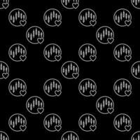Circle with Heart and Market Chart Representing a Love for Investing outline seamless pattern vector