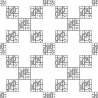 Heart and financial chart Investment and Trading minimal seamless pattern in thin line style vector