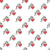 Heart over Trading Chart Finance and Emotion Combined colored seamless pattern vector