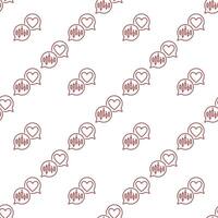 Candlestick Graph and Heart in Speech Bubbles Expressing Dedication to Markets seamless pattern in outline style vector