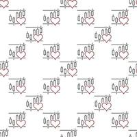 Heart and Financial Chart seamless pattern in thin line style vector