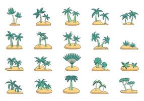 Beach Palm Tree Collection Element Set vector