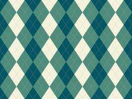 Elegant argyle pattern in teal and cream. Perfect for backgrounds, textiles, or website design. Classic, sophisticated aesthetic. Versatile and timeless graphic. vector