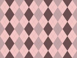 Elegant pink and brown argyle diamond pattern. Perfect for backgrounds, textiles, fashion, and website design. Subtle yet stylish, this classic geometric design offers a touch of sophistication. vector