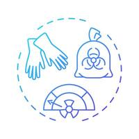 Low level waste blue gradient concept icon. Minimal shielding for handling. Type of nuclear processed materials. Round shape line illustration. Abstract idea. Graphic design. Easy to use in booklet vector