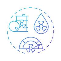 High level waste blue gradient concept icon. Reprocessing of spent nuclear fuel. Type of nuclear materials. Round shape line illustration. Abstract idea. Graphic design. Easy to use in booklet vector
