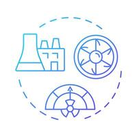 Intermediate level waste blue gradient concept icon. Shielding for handling and storage. Type of nuclear materials. Round shape line illustration. Abstract idea. Graphic design. Easy to use in article vector
