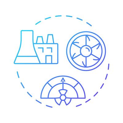 Intermediate level waste blue gradient concept icon. Shielding for handling and storage. Type of nuclear materials. Round shape line illustration. Abstract idea. Graphic design. Easy to use in article