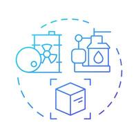 Conditioning of nuclear waste blue gradient concept icon. Prepare radioactive materials for safe long term storage. Round shape line illustration. Abstract idea. Graphic design. Easy to use in article vector