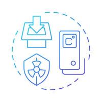 Interim storage blue gradient concept icon. Temporary containment. Radioactive waste management activities. Round shape line illustration. Abstract idea. Graphic design. Easy to use in booklet vector
