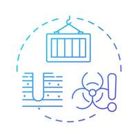 Disposal of nuclear waste blue gradient concept icon. Isolation of radioactive materials from environment. Round shape line illustration. Abstract idea. Graphic design. Easy to use in article vector