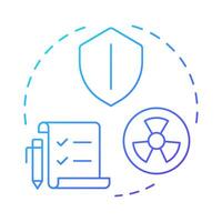 Nuclear safety blue gradient concept icon. Prevent accidents and manage risks. Protection from radiation. Round shape line illustration. Abstract idea. Graphic design. Easy to use in article vector