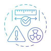 Distance principle blue gradient concept icon. Importance of maintaining safe space. Radiation exposure. Round shape line illustration. Abstract idea. Graphic design. Easy to use in article vector