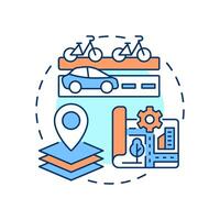 Street network multi color concept icon. Connectivity between urban and rural areas. Benefit of traffic management. Round shape line illustration. Abstract idea. Graphic design. Easy to use in booklet vector