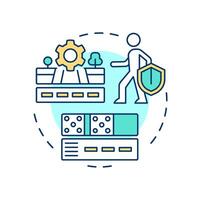 Signing and pavement marking multi color concept icon. Necessary information to drive. Traffic safety regulation. Round shape line illustration. Abstract idea. Graphic design. Easy to use in brochure vector