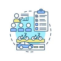 Traffic education multi color concept icon. Training of road safety rules. Transport management system. Round shape line illustration. Abstract idea. Graphic design. Easy to use in brochure vector
