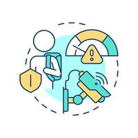 School zone safety multi color concept icon. Protect children and pedestrians. Traffic management system. Round shape line illustration. Abstract idea. Graphic design. Easy to use in booklet vector