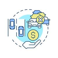 Traffic economics multi color concept icon. Economic prosperity and product pricing. Transport management. Round shape line illustration. Abstract idea. Graphic design. Easy to use in booklet vector