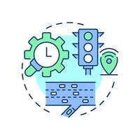 Adaptive ramp metering multi color concept icon. Vehicle flow control system. Traffic management strategy. Round shape line illustration. Abstract idea. Graphic design. Easy to use in brochure vector