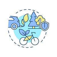 Traffic ecology multi color concept icon. Understanding environmental impact of vehicles. Transport management. Round shape line illustration. Abstract idea. Graphic design. Easy to use in brochure vector