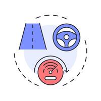 Test drive multi color concept icon. Car performance, speedometer. Road, travel. Round shape line illustration. Abstract idea. Graphic design. Easy to use in infographic, presentation vector