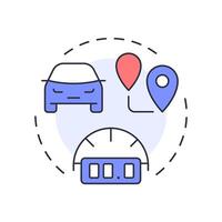 Check odometer multi color concept icon. Statistical metric, measurement. Vehicle kilometers. Round shape line illustration. Abstract idea. Graphic design. Easy to use in infographic, presentation vector
