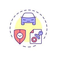 Manufacturers warranty multi color concept icon. License document, documentation. Security, protection. Round shape line illustration. Abstract idea. Graphic design. Easy to use in infographic vector