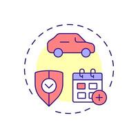 Extended warranty multi color concept icon. Security, protection. Monthly calendar. Round shape line illustration. Abstract idea. Graphic design. Easy to use in infographic, presentation vector