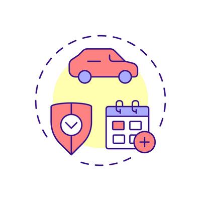 Extended warranty multi color concept icon. Security, protection. Monthly calendar. Round shape line illustration. Abstract idea. Graphic design. Easy to use in infographic, presentation