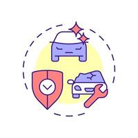 Corrosion warranty multi color concept icon. Car repair, renovation. Protection, safety. Round shape line illustration. Abstract idea. Graphic design. Easy to use in infographic, presentation vector
