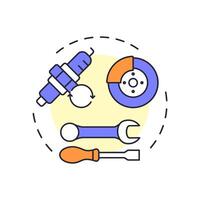 Vehicle service multi color concept icon. Car repair, maintenance. Transport management. Round shape line illustration. Abstract idea. Graphic design. Easy to use in infographic, presentation vector