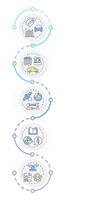 Vehicle evaluation infographic design template. Car repair, maintenance. Technical information. Data visualization 5 options. Process vertical flow chart vector