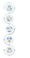 Dealership car buying process infographic design template. Odometer check, car styles. Data visualization 5 options. Process vertical flow chart vector
