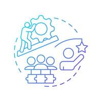 Individual accountability blue gradient concept icon. Team performance, leadership. Round shape line illustration. Abstract idea. Graphic design. Easy to use in infographic, presentation vector
