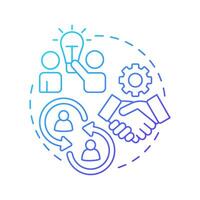 Rally coach blue gradient concept icon. Guide, support. Cooperation, collaboration. Round shape line illustration. Abstract idea. Graphic design. Easy to use in infographic, presentation vector