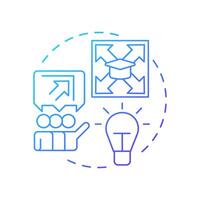 Corners blue gradient concept icon. Learning methodology, critical thinking. Education, creativity. Round shape line illustration. Abstract idea. Graphic design. Easy to use in infographic vector