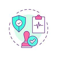 Prospective review multi color concept icon. Proactive process before treatment. Type of utilization management. Round shape line illustration. Abstract idea. Graphic design. Easy to use in brochure vector