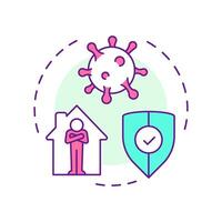 Infection control multi color concept icon. Prevent spread of viral diseases. Hospital bed management. Round shape line illustration. Abstract idea. Graphic design. Easy to use in article vector