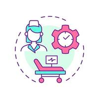 Concurrent review multi color concept icon. Course of treatment in hospital. Type of utilization management. Round shape line illustration. Abstract idea. Graphic design. Easy to use in article vector