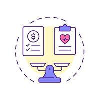 Cost containment measures multi color concept icon. Control healthcare expenses. Utilization management benefit. Round shape line illustration. Abstract idea. Graphic design. Easy to use in article vector
