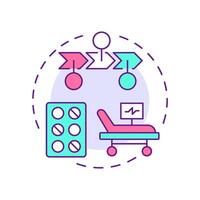 Step therapy multi color concept icon. Control of costs and treatment. Component of utilization management. Round shape line illustration. Abstract idea. Graphic design. Easy to use in article vector