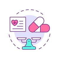 Quantity limits multi color concept icon. Restrict amount of medication. Component of utilization management. Round shape line illustration. Abstract idea. Graphic design. Easy to use in brochure vector
