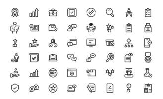 Quality Control Icon Set pack - Minimal, Modern, and Versatile Line Art Illustrations for Business, Manufacturing, and Product Assurance Needs vector