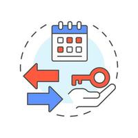 Access economy multi color concept icon. Temporary allow to use goods. Core element of sharing system. Round shape line illustration. Abstract idea. Graphic design. Easy to use in infographic vector