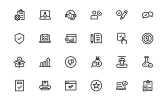 Quality Control Icon Set pack up - Minimal, Modern, and Versatile Line Art Illustrations for Business, Manufacturing, and Product Assurance Needs vector