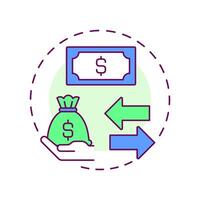 Pseudo sharing economy multi color concept icon. Commercial models involving. Collaborative system type. Round shape line illustration. Abstract idea. Graphic design. Easy to use in presentation vector