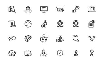 Quality Control Icon Set - Minimal, Modern, and Versatile Line Art Illustrations for Business, Manufacturing, and Products vector